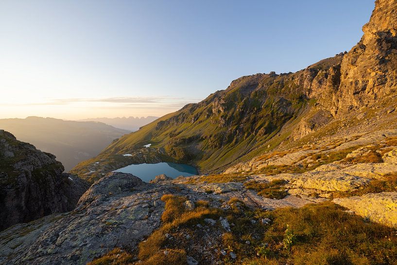 Sunset at Lake Schottensee - Golden hour in the Pizol Alps by Runawayphill