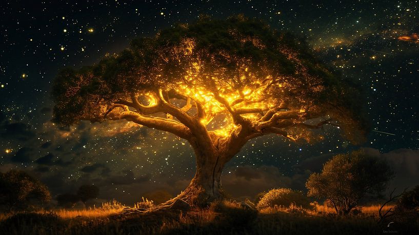 Paysage de nuit par fernlichtsicht