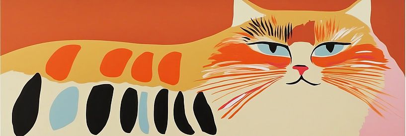 Cat With Colours | Cat Portrait by Modern Collection