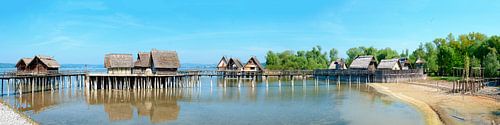 pile dwellings on lake Constance by Leopold Brix