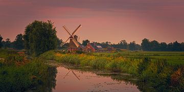 Sonnenuntergang auf der Poldermühle De Eendracht