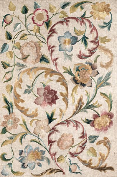 Embroidered Panel with flowers, Italy by Masterful Masters