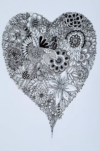 Zentangle-Kunst Herz