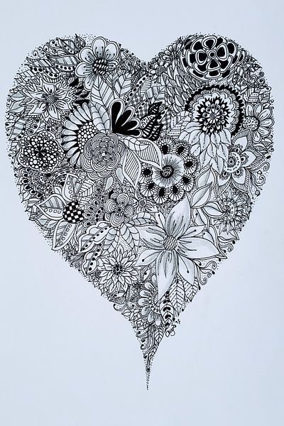Zentangle Art Heart by Anja  Bulté