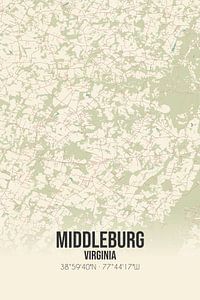 Carte ancienne de Middleburg (Virginie), USA. sur Rezona