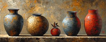 Vases Japandi Trio | Earthen Echo sur Caprices d'Art