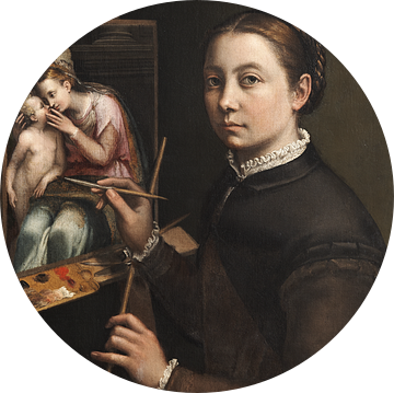 Zelfportret aan de schildersezel, Sofonisba Anguissola
