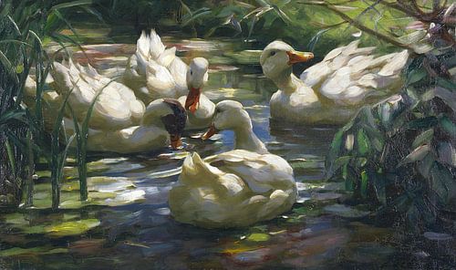 Canards sur l'étang de la forêt, ALEXANDER KOESTER, vers 1909-1913