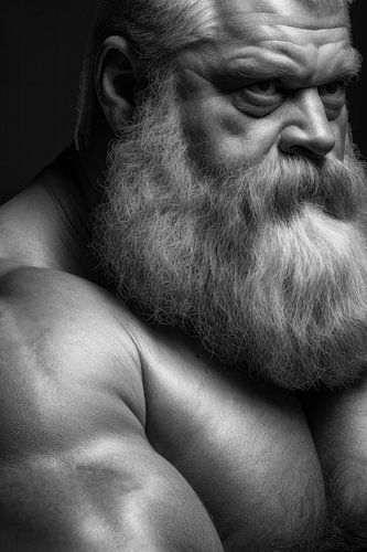 Man met baard in zwart-wit