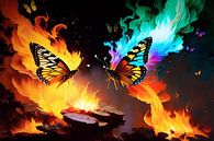 Een dans van kleuren: een kleurrijke vlinder in volle pracht van ButterflyPix thumbnail