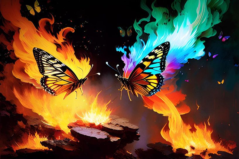 Een dans van kleuren: een kleurrijke vlinder in volle pracht van ButterflyPix