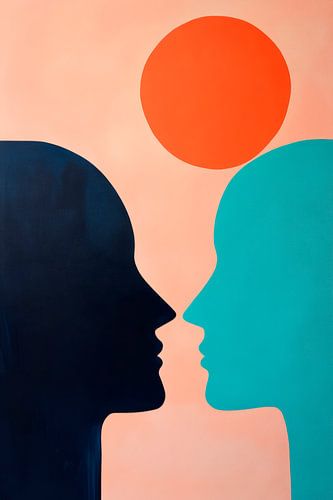 Contours du visage en couleurs de l'équilibre