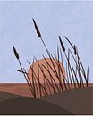 Minimalistisch zeegezicht met duinen bij zonsondergang van Tanja Udelhofen thumbnail