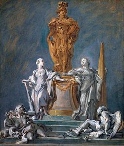 Studie für ein Denkmal für eine fürstliche Figur, François Boucher