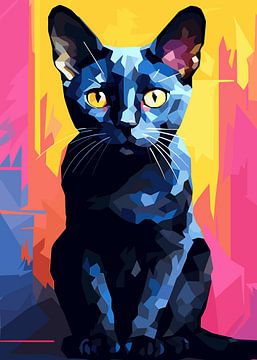 Cat Animal WPAP Pop Art by Qreative
