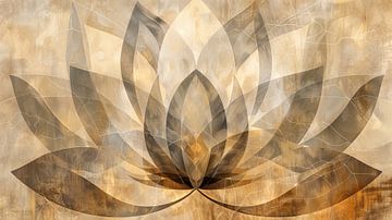 Abstracte lotusbloem in aardkleur van Thea