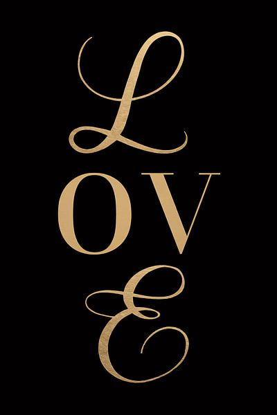 Golden love typography design by Art & Soul Creations