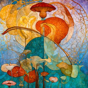 Abstrakte Blumen und Pflanzen Welt