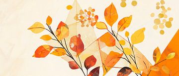 Herbstmelodie – Aquarell in Goldtönen von Poster Art Shop