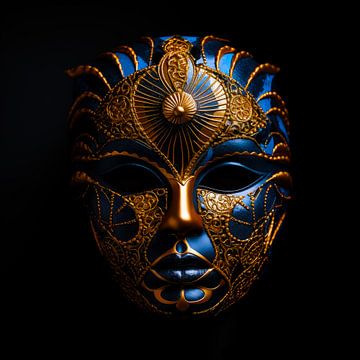 Masque or-bleu sur TheXclusive Art