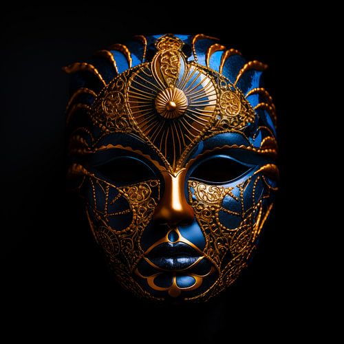 Masker goud-blauw