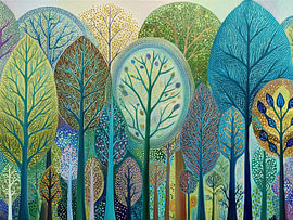 Colorful Tree Wonderland van Bloemen Studio
