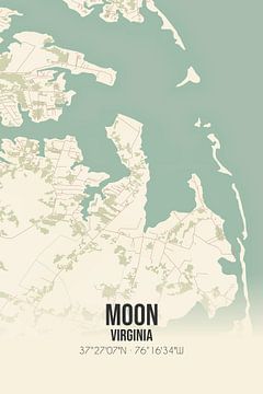 Alte Karte von Moon (Virginia), USA. von Rezona