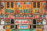 Rear view of Indian truck