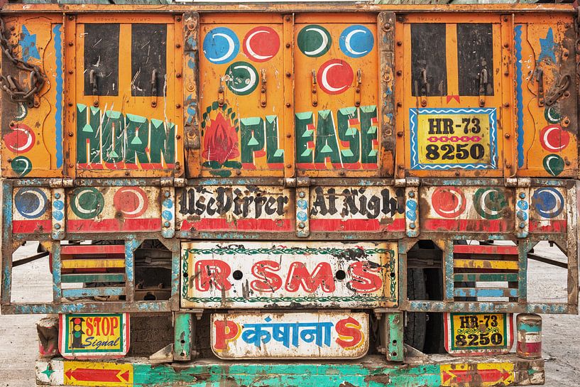 Rear view of Indian truck by Tjeerd Kruse