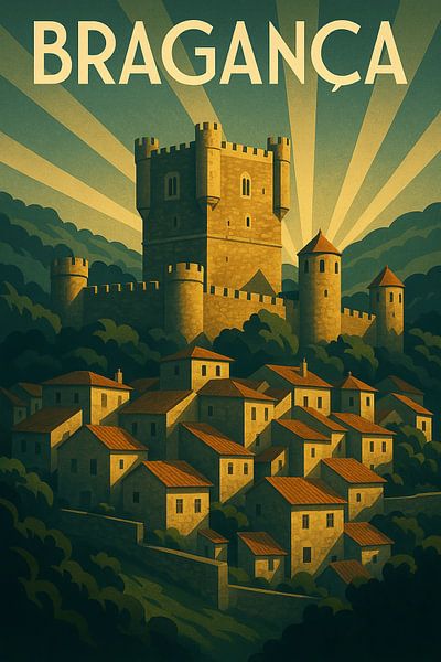 Bragança Portugal Castle Poster by Travel Shop