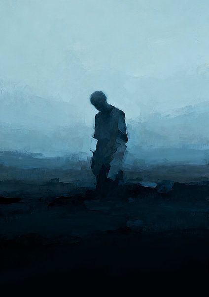 Silence et chagrin d'un homme par ia creativa