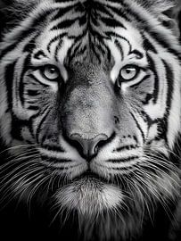 Tiger - Powerful look in black and white by drdigitaldesign