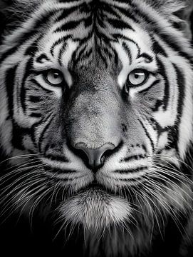 Tiger - Powerful look in black and white