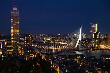 Skyline Rotterdam, nacht van Nynke Altenburg