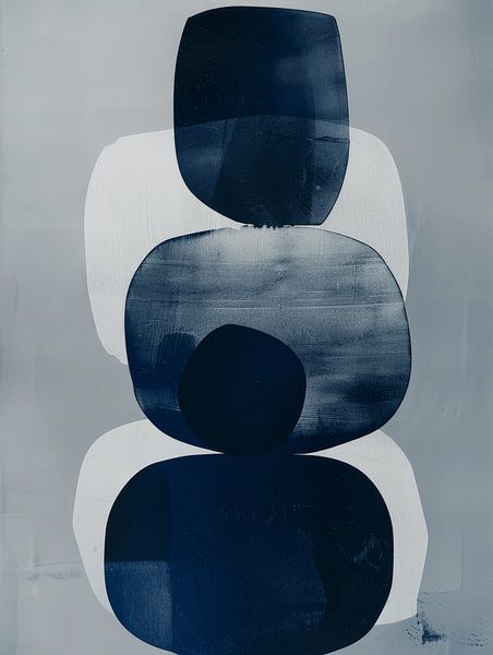 Indigo, modern en abstract van Carla Van Iersel