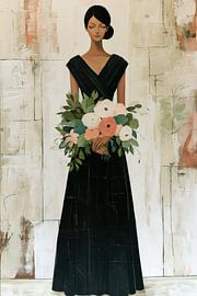 surreal portrait of a woman with flowers by Egon Zitter