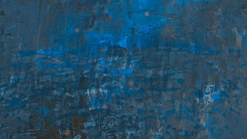 Skandinavische Winter Landschaft in Blau Grau von Mad Dog Art