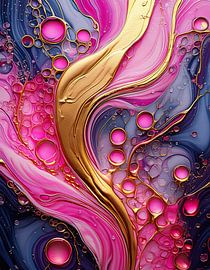 Goud en roze met patroon