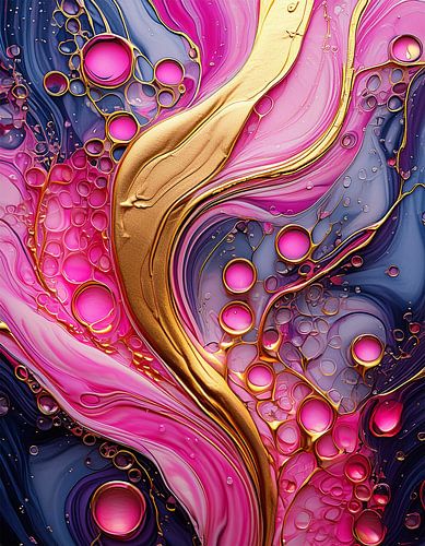 Goud en roze met patroon