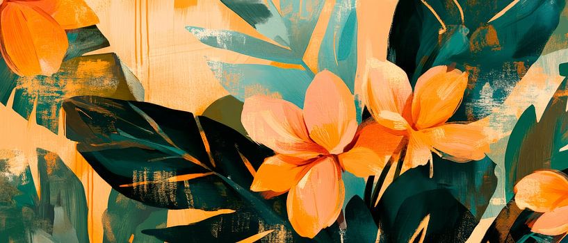 Bloeiend tropisch landschap in detail van Poster Art Shop