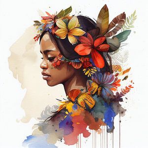 Tropical Floral Woman Profil