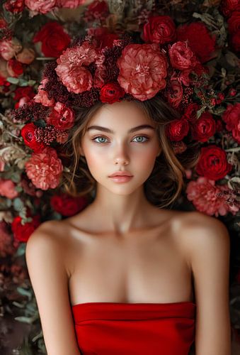 vrouw met bloemen metropolitan