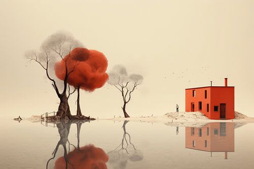 Bizarre surreal landscape of an alien alien planet