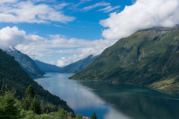 Norwegen, schöner Fjord, Fjaerlandsfjord von PV Fotografie