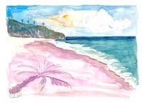 Pink Sands Beach Scene on Harbour Island Bahamas