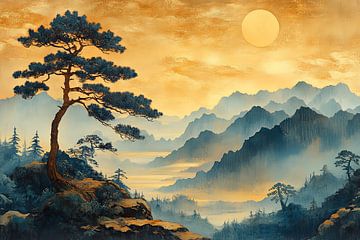 schilderachtige kunst japan landschap van Egon Zitter