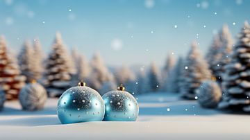 Kerstbal in de sneeuw kerstversiering, achtergrond van Animaflora PicsStock