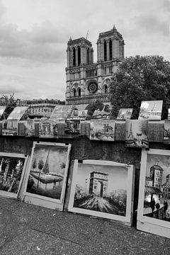 Notre Dame,  Parijs in zwart-wit van Blond Beeld