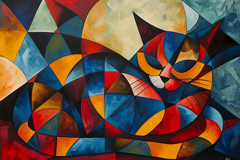 Cubist cat by Poster Art Shop