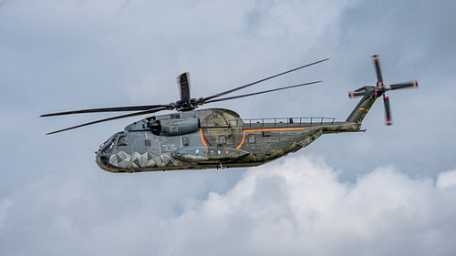 Bundeswehr Sikorsky CH-53G transporthelikopter met special livery.